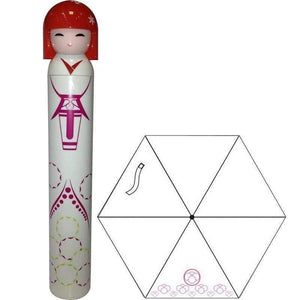 Planet Gates 100004777 D Japanese Kimono Doll Folding Wine Bottle Umbrella Rain Creative UV Mini Umbrella For Womens Designer Gifts Umbrellas YS396