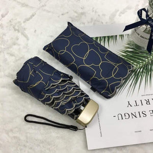Planet Gates 100004777 dark blue Pocket Mini Umbrella Small Five Compact Folding Umbrella With Love Style Style Of The Sun/rain Female Parasols
