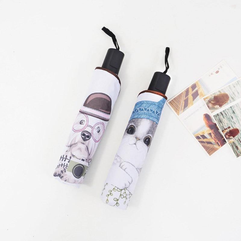 Planet Gates 100004777 Design Big Face Cat Umbrella For Women Men Anti-UV Lovely Cartoon Dog Umbrellas Folding Rainy Umbrella Gift YD200068