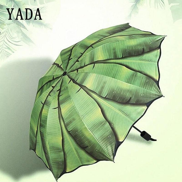 Planet Gates 100004777 Fashion Banana Leaf Umbrella Rain Women Uv Protection Leaf Umbrella For Men Women Windproof Foldable Umbrellas Female YS727
