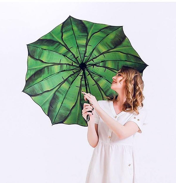 Planet Gates 100004777 Fashion Banana Leaf Umbrella Rain Women Uv Protection Leaf Umbrella For Men Women Windproof Foldable Umbrellas Female YS727