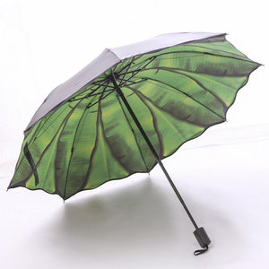 Planet Gates 100004777 Fashion Banana Leaf Umbrella Rain Women Uv Protection Leaf Umbrella For Men Women Windproof Foldable Umbrellas Female YS727
