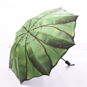 Planet Gates 100004777 Fashion Banana Leaf Umbrella Rain Women Uv Protection Leaf Umbrella For Men Women Windproof Foldable Umbrellas Female YS727