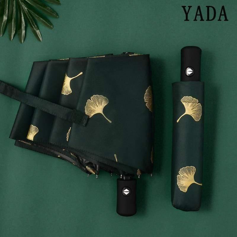Planet Gates 100004777 Fashion Ginkgo Biloba Automatic Umbrellas Windproof Folding Rainy Leaves Umbrellas For Women Parasol UV Leaf Paraguas YD213