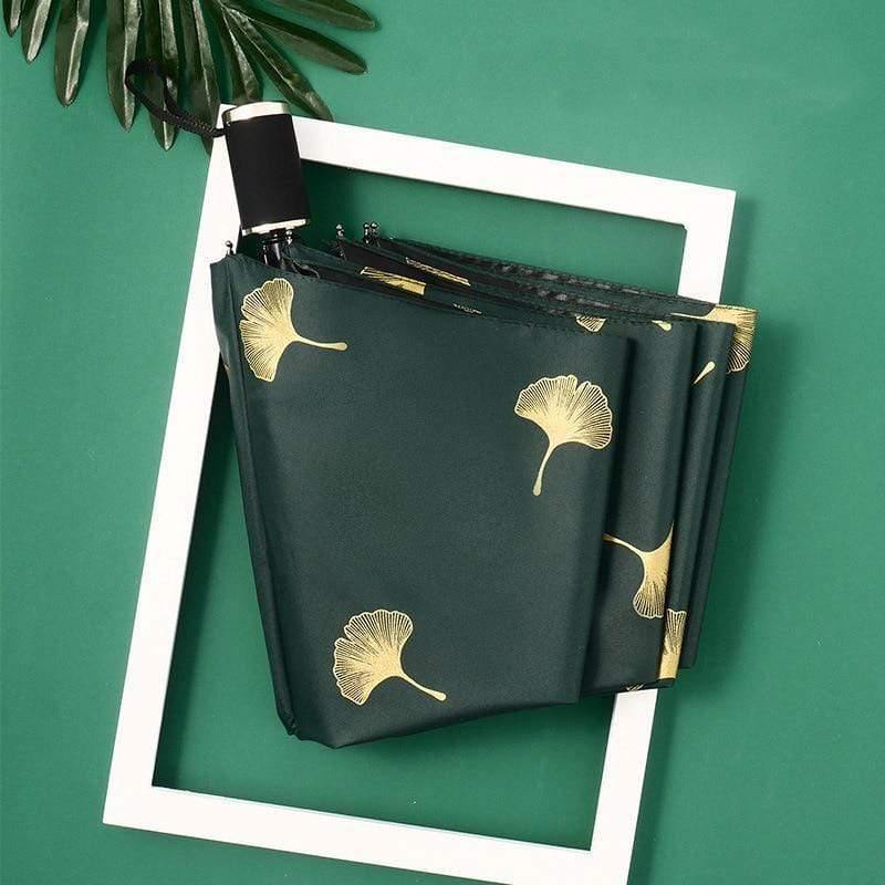 Planet Gates 100004777 Fashion Ginkgo Biloba Automatic Umbrellas Windproof Folding Rainy Leaves Umbrellas For Women Parasol UV Leaf Paraguas YD213