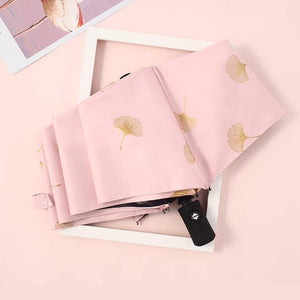 Planet Gates 100004777 Fashion Ginkgo Biloba Automatic Umbrellas Windproof Folding Rainy Leaves Umbrellas For Women Parasol UV Leaf Paraguas YD213