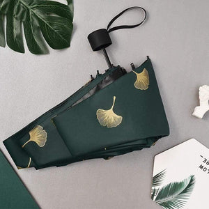 Planet Gates 100004777 Fashion Ginkgo Biloba Automatic Umbrellas Windproof Folding Rainy Leaves Umbrellas For Women Parasol UV Leaf Paraguas YD213