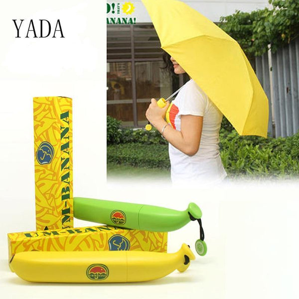 Planet Gates 100004777 Fashion Mini Banana Umbrella Parasol Rainy Creative Fruit Folding Umbrellas For Women Men UV Windproof Umbrellas YD200027