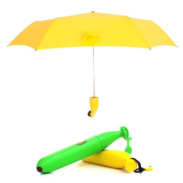 Planet Gates 100004777 Fashion Mini Banana Umbrella Parasol Rainy Creative Fruit Folding Umbrellas For Women Men UV Windproof Umbrellas YD200027