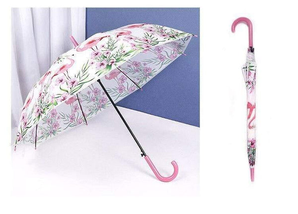 Planet Gates 100004777 FlamingoPink Transparent Bird Cage Umbrella Cartoon Building Umbrellas Semi Automatic Apollo City Umbrella Long Handle Kids Umbrellas