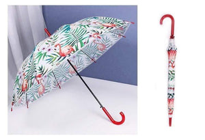 Planet Gates 100004777 FlamingoRed Transparent Bird Cage Umbrella Cartoon Building Umbrellas Semi Automatic Apollo City Umbrella Long Handle Kids Umbrellas