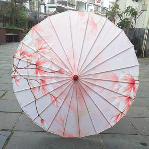 Planet Gates 100004777 Flower Magnolia Silk Women Umbrella Japanese Cherry Blossoms Silk  Ancient Dance Umbrella Decorative Umbrella Chinese Style Oil Paper Umbrella
