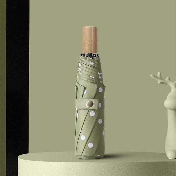 Planet Gates 100004777 Folding Black Dot Umbrellas Charms Rain Uv Round Point Umbrella For Womens Windproof Umbrellas YS200056