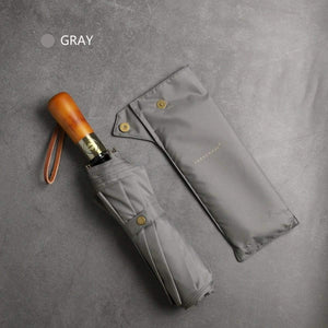 Planet Gates 100004777 gray Umbrella Men Business Style 115cm Automatic Umbrella Rain Double Layer 10K Windproof Large Golf Umbrellas Wooden