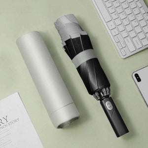 Planet Gates 100004777 Gray Windproof Reverse Automatic 3Folding Umbrella Rain For Men Women 10 Ribs Reflective Stripe Portable Female Umbrella Male Parasol