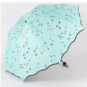 Planet Gates 100004777 green 2020 Floral ANTI-UV Foldable Umbrella Rain Women Mini Flower Umbrella For Women Windproof Ultralight Umbrellas Female YS716