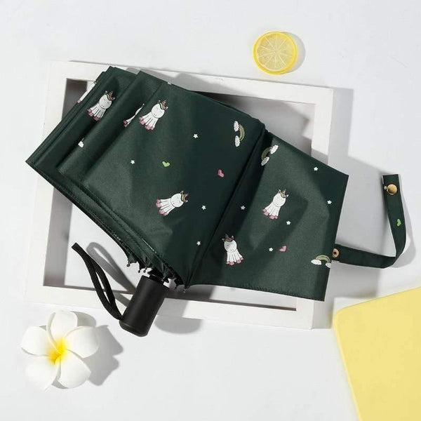 Planet Gates 100004777 green Cartoon Unicorn Umbrella Rain Women Uv Animal Unicorn Automatic Umbrella For Women Windproof Folding Umbrellas YS802