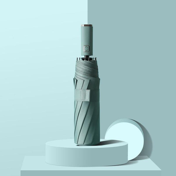 Planet Gates 100004777 Green Windproof Double Automatic 3 Folding Umbrella Female Male 10K Car Luxury Large Parasol Rain Women Men Business Strong Umbrellas