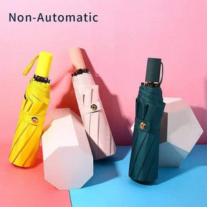 Planet Gates 100004777 High Quality Automatic Umbrella Rain Women Three-folding Umbrella Windproof Pure Color Umbrella Female Waterproof Parasol