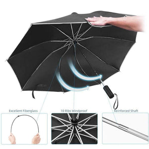 Planet Gates 100004777 Inverted Umbrella/Travel Portable Windproof Folding Umbrella,10Ribs Auto Open/Close Umbrella,Reflective Stripes For Night Safety