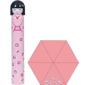 Planet Gates 100004777 J Japanese Kimono Doll Folding Wine Bottle Umbrella Rain Creative UV Mini Umbrella For Womens Designer Gifts Umbrellas YS396