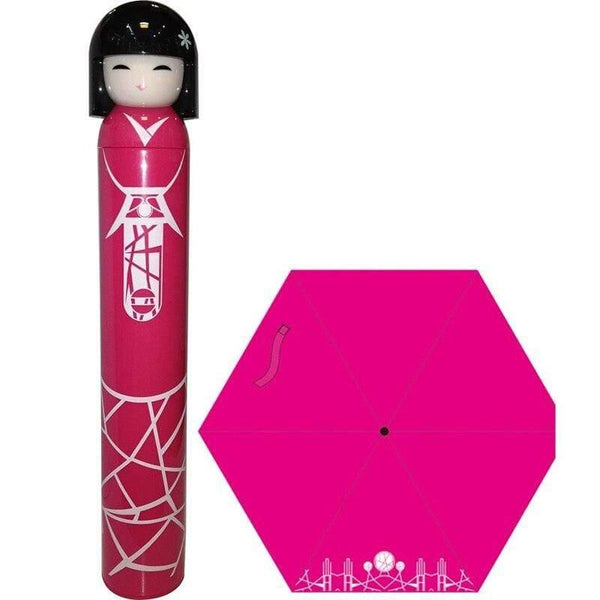Planet Gates 100004777 K Japanese Kimono Doll Folding Wine Bottle Umbrella Rain Creative UV Mini Umbrella For Womens Designer Gifts Umbrellas YS396