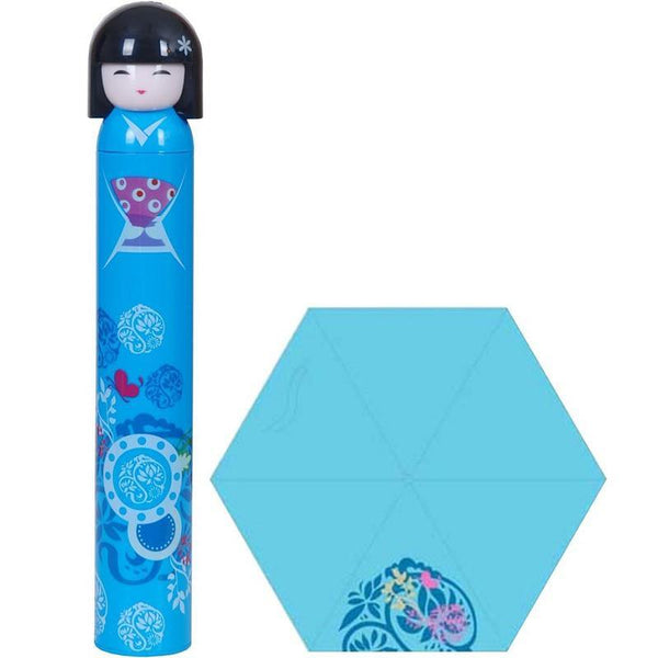 Planet Gates 100004777 L Japanese Kimono Doll Folding Wine Bottle Umbrella Rain Creative UV Mini Umbrella For Womens Designer Gifts Umbrellas YS396