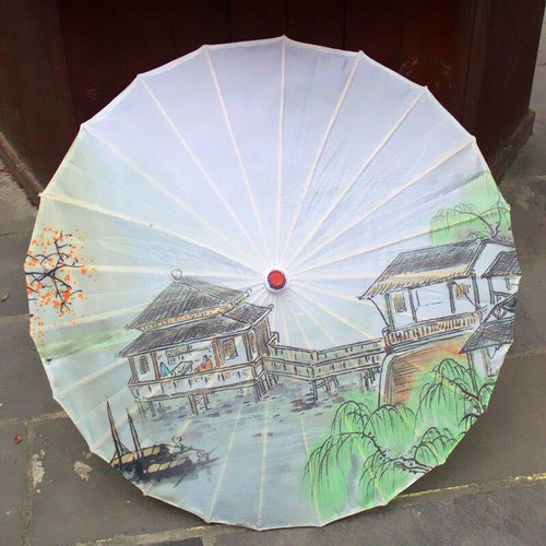 Planet Gates 100004777 landscape Silk Women Umbrella Japanese Cherry Blossoms Silk  Ancient Dance Umbrella Decorative Umbrella Chinese Style Oil Paper Umbrella