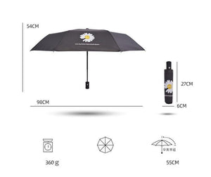 Planet Gates 100004777 Little Daisies Flowers Automatic Umbrella For Women Folding Princess Umbrellas Floral Waterproof Anti-UV Umbrella YS200041