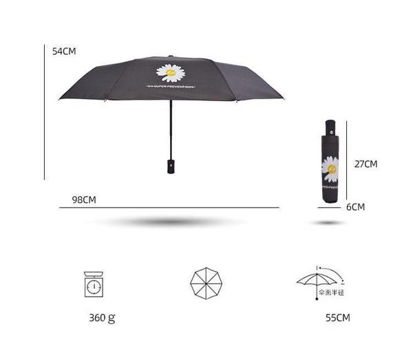Planet Gates 100004777 Little Daisies Flowers Automatic Umbrella For Women Folding Princess Umbrellas Floral Waterproof Anti-UV Umbrella YS200041