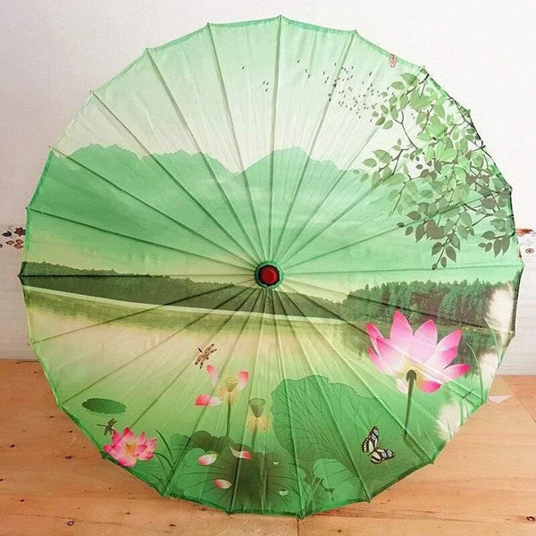 Planet Gates 100004777 Lotus pond in July Silk Women Umbrella Japanese Cherry Blossoms Silk  Ancient Dance Umbrella Decorative Umbrella Chinese Style Oil Paper Umbrella