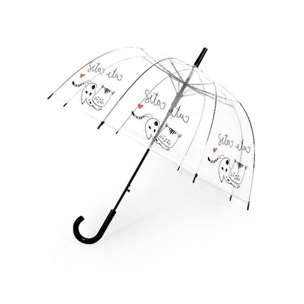 Planet Gates 100004777 Lovecat Transparent Bird Cage Umbrella Cartoon Building Umbrellas Semi Automatic Apollo City Umbrella Long Handle Kids Umbrellas
