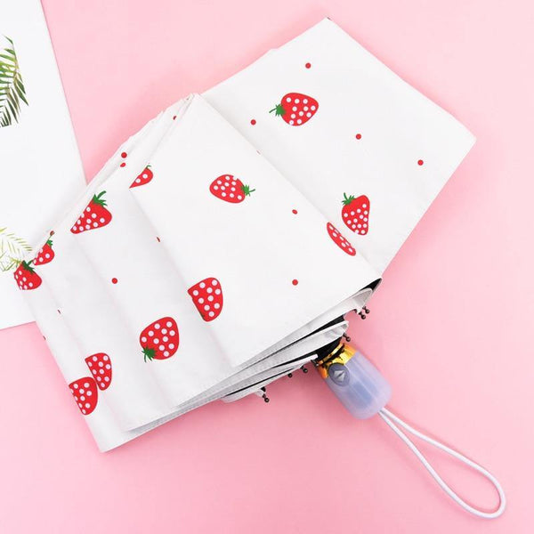 Planet Gates 100004777 Luxury Cartoon Fruit Strawberry Umbrella Clear Folding Automatic Umbrellas For Children Women UV Rain NEW Umbrella YD200043