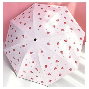 Planet Gates 100004777 Luxury Cartoon Fruit Strawberry Umbrella Clear Folding Automatic Umbrellas For Children Women UV Rain NEW Umbrella YD200043
