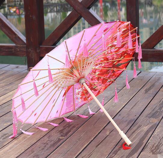 Planet Gates 100004777 Man Jyu Sha Ge Silk Cloth Lace Umbrella Women Costume Photography Props Tasseled Umbrella Yarned Chinese Classical Oil-paper Umbrella Parasol