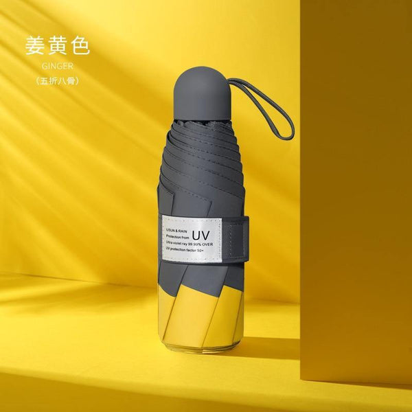 Planet Gates 100004777 Manual 8 Ribs-1052 8 Ribs Mini Umbrella Windproof Anti-UV Protection 5Folding Umbrella Portable Travel Rain Women Umbrella Pocket Children Umbrella