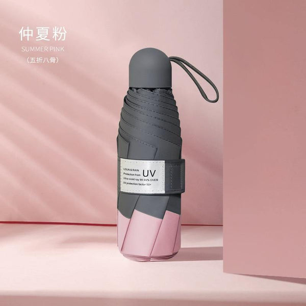 Planet Gates 100004777 Manual 8 Ribs-200003699 8 Ribs Mini Umbrella Windproof Anti-UV Protection 5Folding Umbrella Portable Travel Rain Women Umbrella Pocket Children Umbrella