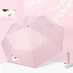 Planet Gates 100004777 mini pink YADA Custom Cherry Blossoms Flower Umbrella Rain Women uv Charm Animal Cat Umbrella For Womens Windproof Folding Umbrellas YS819