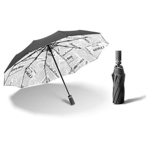 Planet Gates 100004777 newspaper Luxury Windproof Folding Automatic Blue Sky&White Clouds Umbrella For Women Men UV Auto Sun Rainy Umbrella Female YD063
