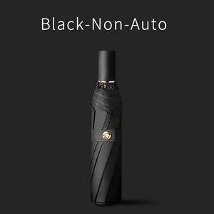 Planet Gates 100004777 Non-Auto-Black High Quality Automatic Umbrella Rain Women Three-folding Umbrella Windproof Pure Color Umbrella Female Waterproof Parasol