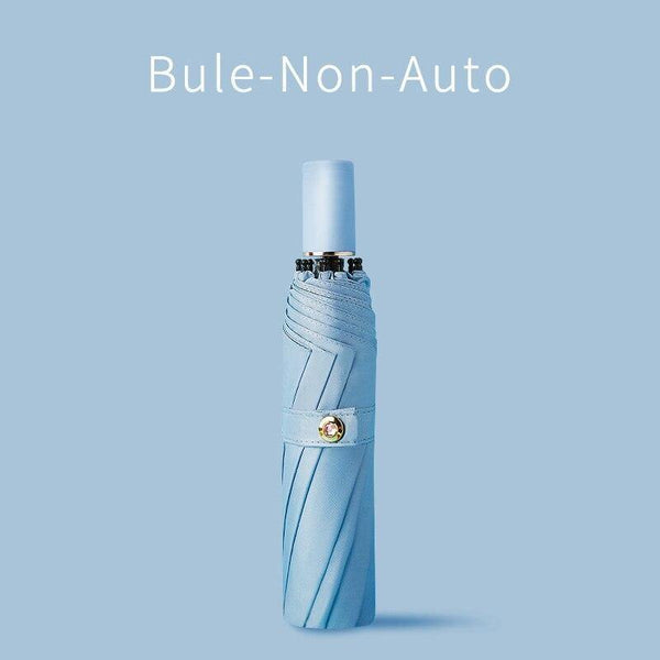 Planet Gates 100004777 Non-Auto-Blue High Quality Automatic Umbrella Rain Women Three-folding Umbrella Windproof Pure Color Umbrella Female Waterproof Parasol