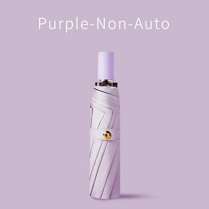 Planet Gates 100004777 Non-Auto-Purple High Quality Automatic Umbrella Rain Women Three-folding Umbrella Windproof Pure Color Umbrella Female Waterproof Parasol