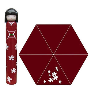 Planet Gates 100004777 O Japanese Kimono Doll Folding Wine Bottle Umbrella Rain Creative UV Mini Umbrella For Womens Designer Gifts Umbrellas YS396
