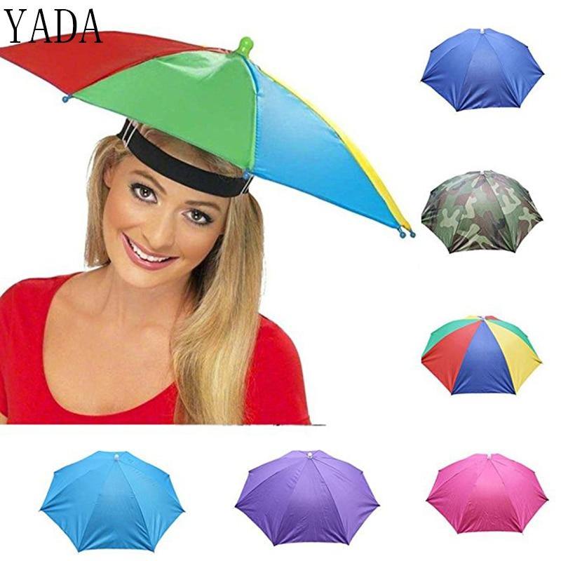 Planet Gates 100004777 Outdoor Umbrella Hat Novelty Foldable Sun&Rainy Day Hands Free Rainbow Folding & Waterproof Multicolor Hat Cap Stock YS0018