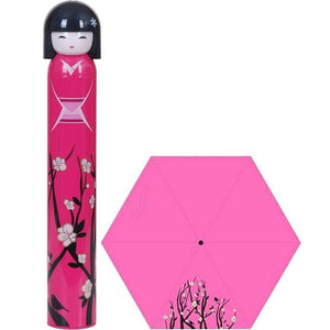 Planet Gates 100004777 P Japanese Kimono Doll Folding Wine Bottle Umbrella Rain Creative UV Mini Umbrella For Womens Designer Gifts Umbrellas YS396