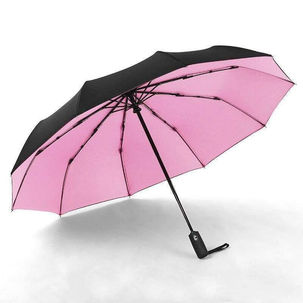 Planet Gates 100004777 Pink 10K Double layer Windproof Fully-automatic Umbrellas Male Women Umbrella Three Folding Commercial Large Durable Frame Parasol
