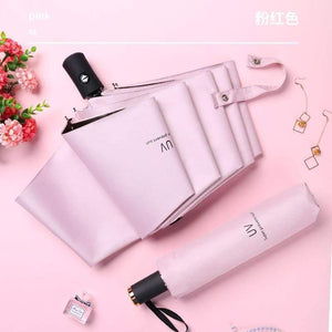 Planet Gates 100004777 Pink Fashion Three-folding Umbrella Rain Ladies Gifts Men's Mini Pocket Parasols Girls UV Protection Waterproof Portable Travel Umbre
