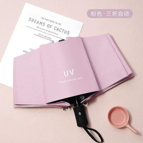 Planet Gates 100004777 Pink Windproof Automatic Folding Umbrella Female Male 3 Fold Paraguas Large Luxury Business Umbrellas Men Rain Women Gift Parasol