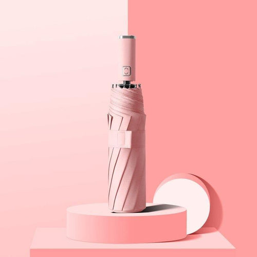 Planet Gates 100004777 Pink Windproof Double Automatic 3 Folding Umbrella Female Male 10K Car Luxury Large Parasol Rain Women Men Business Strong Umbrellas