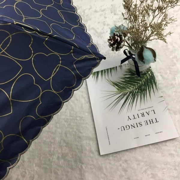 Planet Gates 100004777 Pocket Mini Umbrella Small Five Compact Folding Umbrella With Love Style Style Of The Sun/rain Female Parasols